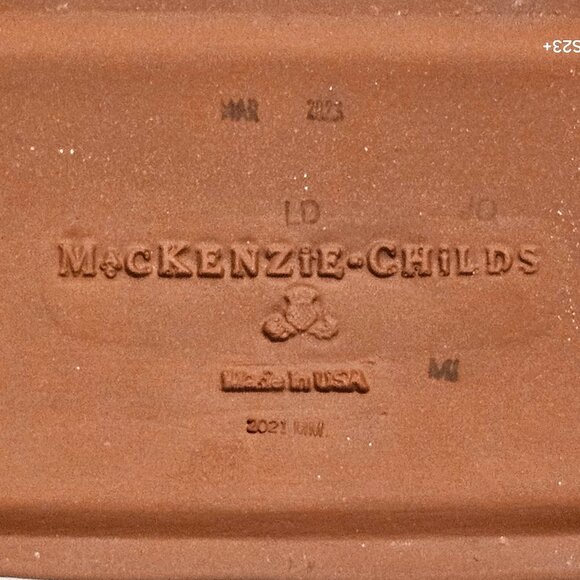 MACKENZIE CHILDS CARDINAL COURTLY CHECK AURORA CERAMIC TRAY RING HOLDER DISH - Picture 11 of 13